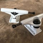 White fracture skateboard trucks